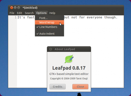 LeafPad è un editor di testo molto leggero basato su GTK+